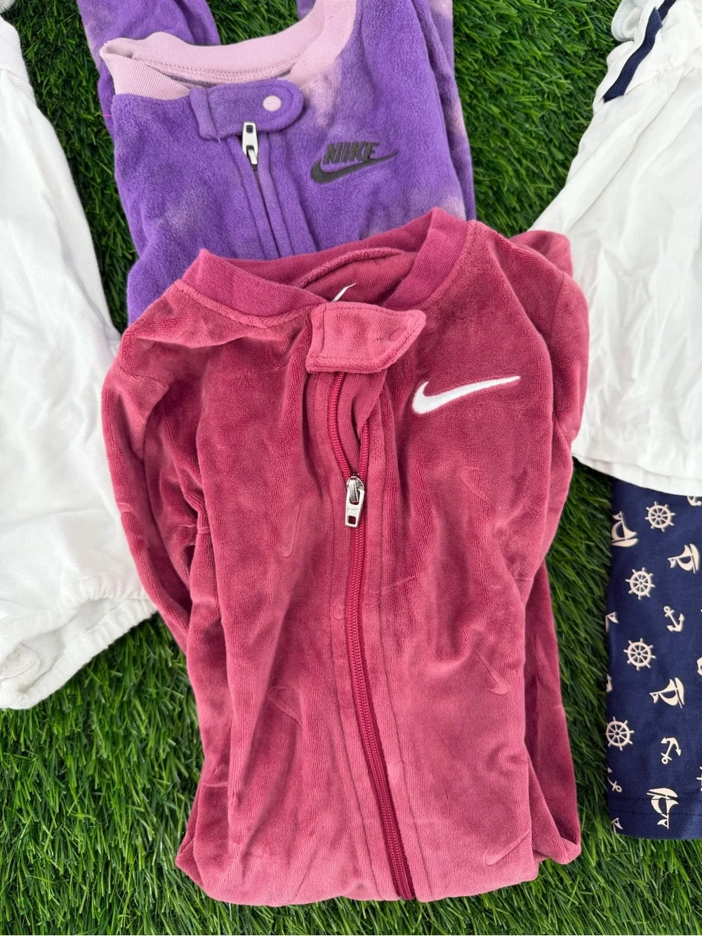 Ralph Lauren & Nike 9 Month Baby Clothing Lot Fleece Onesie Nautical Outfits